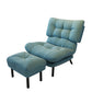 Scandinavian Recliner Chair Metal Manual Recliner Chair with Footrest Deck Chair with Ottoman Blue Clearhalo 'Chairs & Seating' 'furn' 'furn_recliners' 'Furniture' 'Living Room Furniture' 'Recliners' 7475057