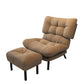 Scandinavian Recliner Chair Metal Manual Recliner Chair with Footrest Deck Chair with Ottoman Brown Clearhalo 'Chairs & Seating' 'furn' 'furn_recliners' 'Furniture' 'Living Room Furniture' 'Recliners' 7475059