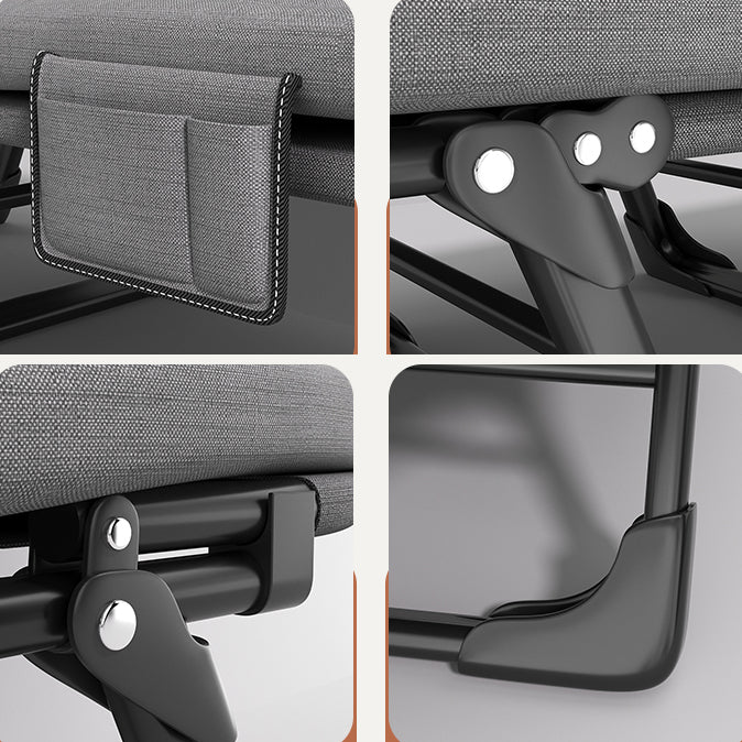 Tessuto per rivestimento in metallo reclinabile standard contemporaneo di colore solido con gambe