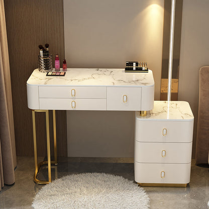 Glam Bedroom Vanity Dressing Table Stone Makeup Vanity Desk with Drawer