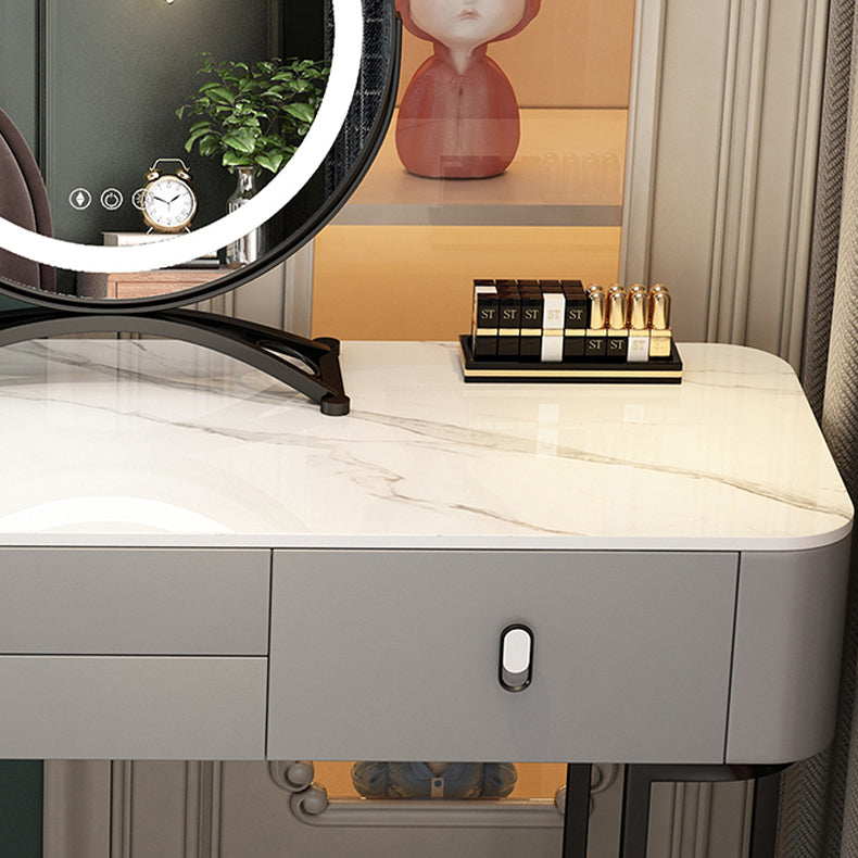 Glam Bedroom Vanity Dressing Table Stone Makeup Vanity Desk with Drawer