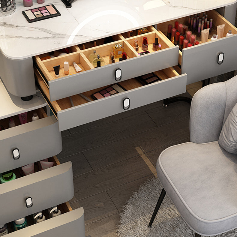Glam Bedroom Vanity Dressing Table Stone Makeup Vanity Desk with Drawer