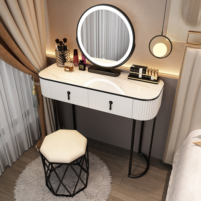 Modern Bedroom Vanity Dressing Table Mirror Wood Makeup Vanity Desk with Drawer