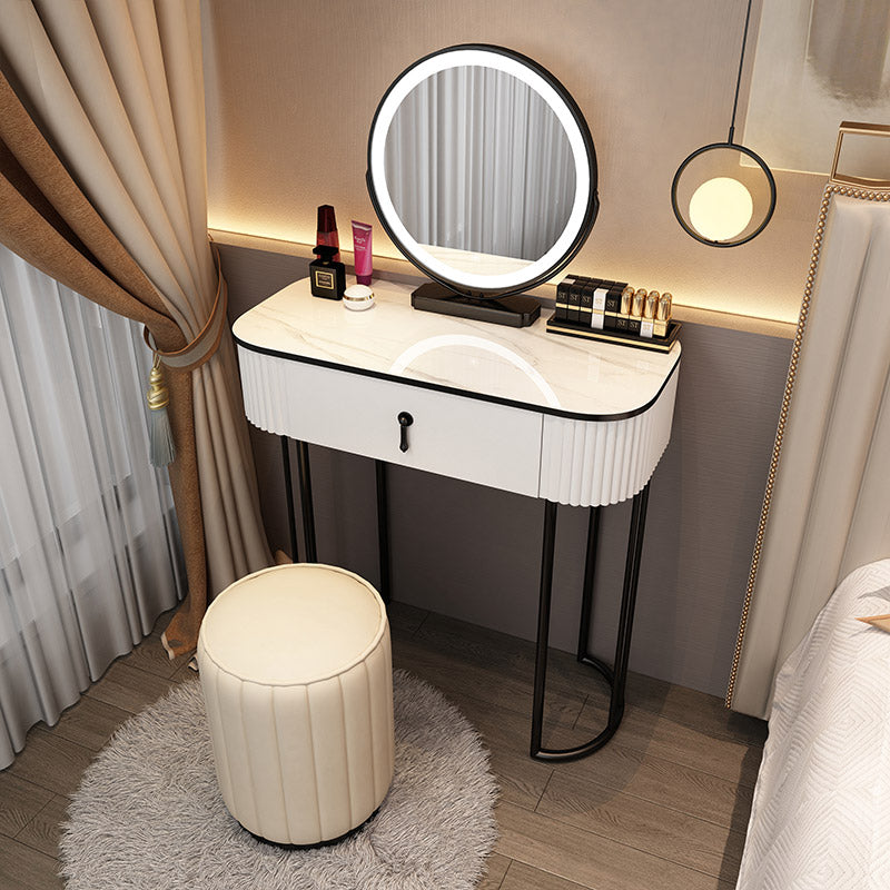 Modern Bedroom Vanity Dressing Table Mirror Wood Makeup Vanity Desk with Drawer