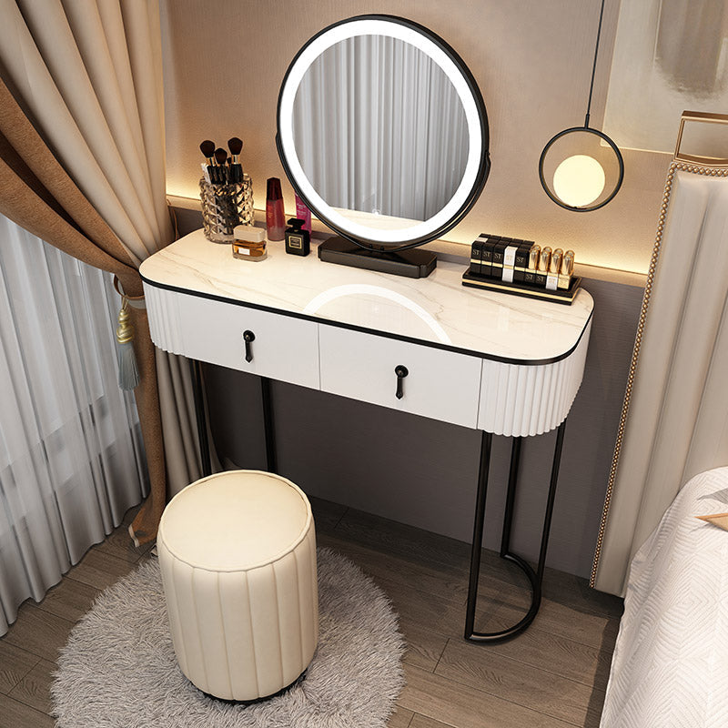 Modern Bedroom Vanity Dressing Table Mirror Wood Makeup Vanity Desk with Drawer