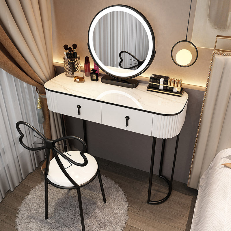 Modern Bedroom Vanity Dressing Table Mirror Wood Makeup Vanity Desk with Drawer