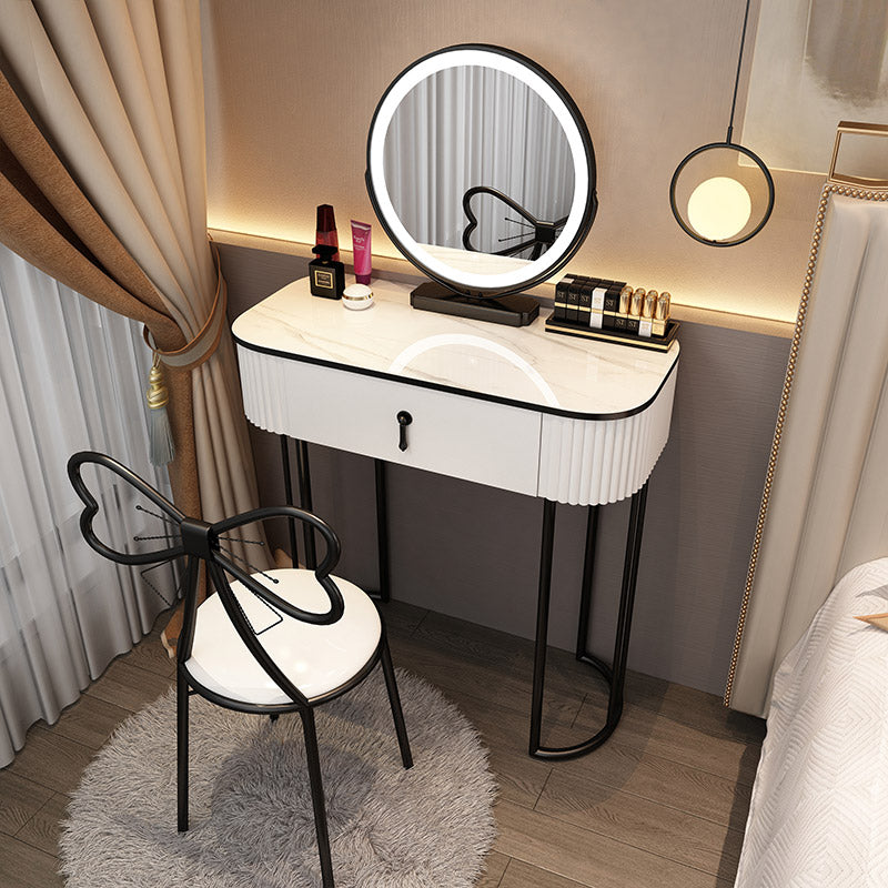 Modern Bedroom Vanity Dressing Table Mirror Wood Makeup Vanity Desk with Drawer