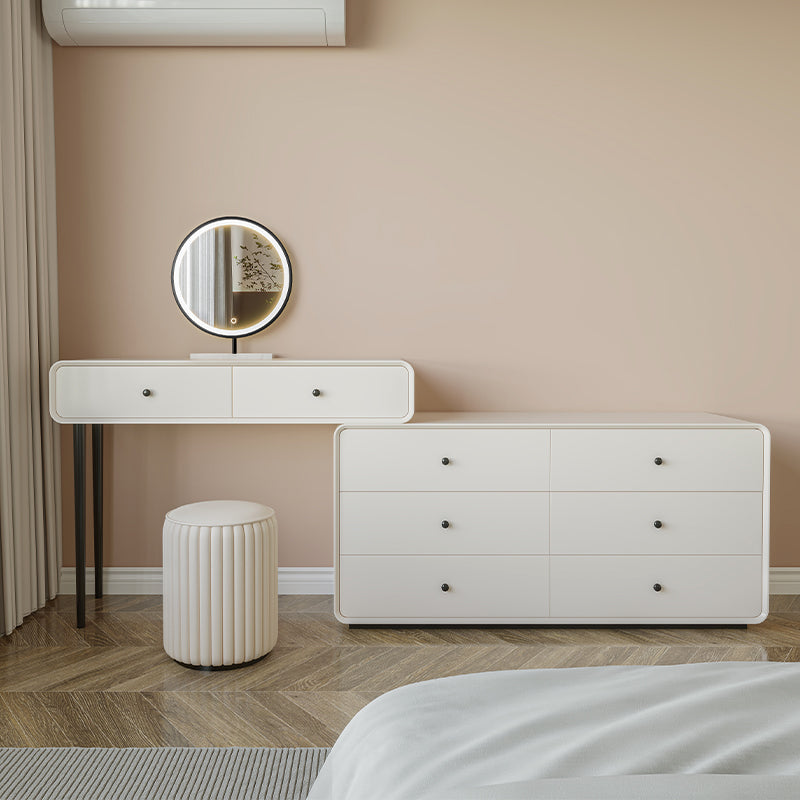 モダンな寝室の虚栄心ドレッシングテーブルホワイトウッドメイクアップバニティデスク