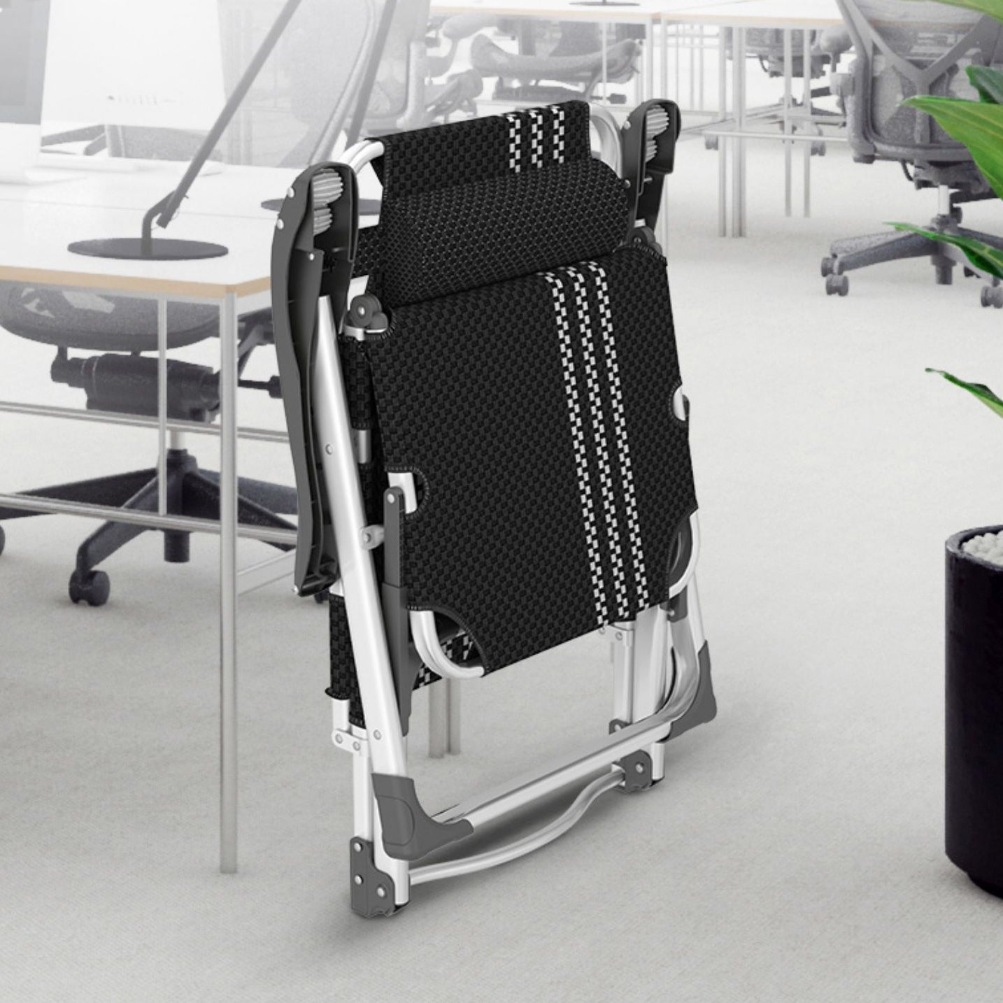 Modern Style Metal Frame Standard Recliner Foldable Recliner Chair Clearhalo 'Chairs & Seating' 'furn' 'furn_recliners' 'Furniture' 'Living Room Furniture' 'Recliners' 7475543