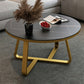 Round Slate Coffee Cocktail Table X-Base Coffee or End Table Clearhalo 'Coffee & Accent Tables' 'Coffee Tables' 'coffee_tables' 'furn' 'furn_coffee_tables' 'Furniture' 'Living Room Furniture' 7475545
