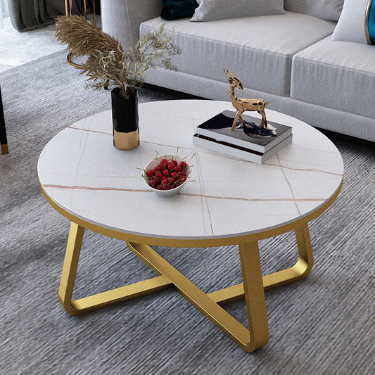 丸いスレートコーヒーカクテルテーブルXベースコーヒーまたはエンドテーブル