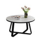 Round Slate Coffee Cocktail Table X-Base Coffee or End Table Clearhalo 'Coffee & Accent Tables' 'Coffee Tables' 'coffee_tables' 'furn' 'furn_coffee_tables' 'Furniture' 'Living Room Furniture' 7475554