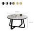 Round Slate Coffee Cocktail Table X-Base Coffee or End Table Clearhalo 'Coffee & Accent Tables' 'Coffee Tables' 'coffee_tables' 'furn' 'furn_coffee_tables' 'Furniture' 'Living Room Furniture' 7475563