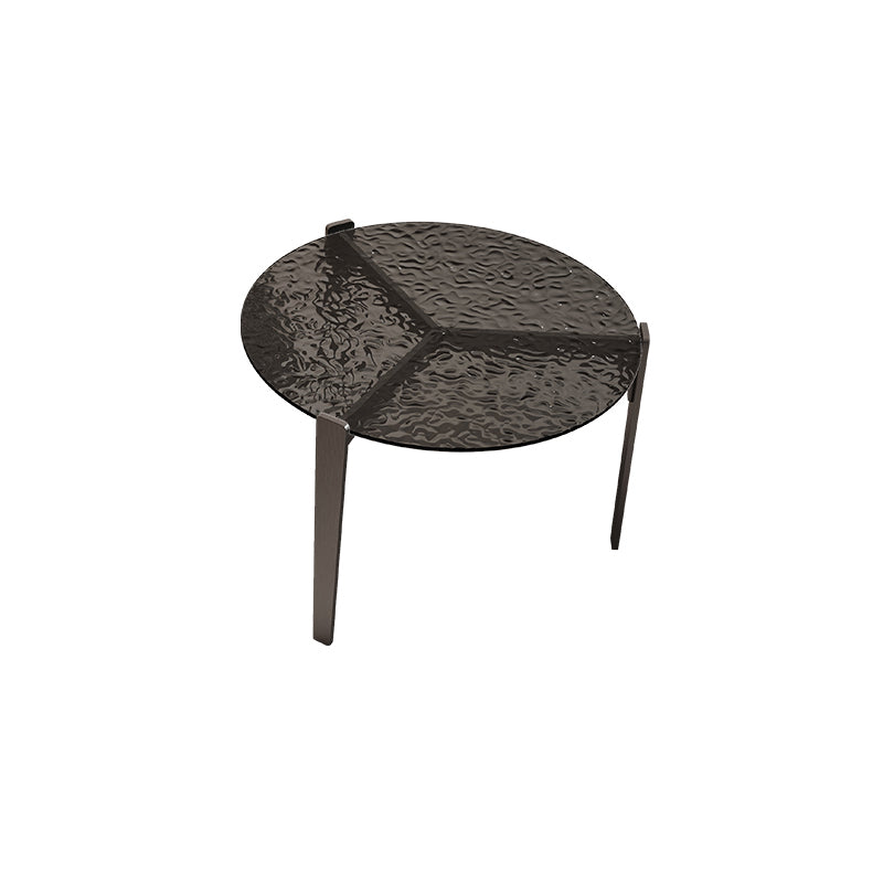 Contemporary Cocktail Table 3 Legs Glass Coffee Cocktail Table 24"L x 24"W x 16.5"H Clearhalo 'Coffee & Accent Tables' 'Coffee Tables' 'coffee_tables' 'furn' 'furn_coffee_tables' 'Furniture' 'Living Room Furniture' 7475626