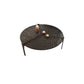 Contemporary Cocktail Table 3 Legs Glass Coffee Cocktail Table 35"L x 35"W x 12"H Clearhalo 'Coffee & Accent Tables' 'Coffee Tables' 'coffee_tables' 'furn' 'furn_coffee_tables' 'Furniture' 'Living Room Furniture' 7475627