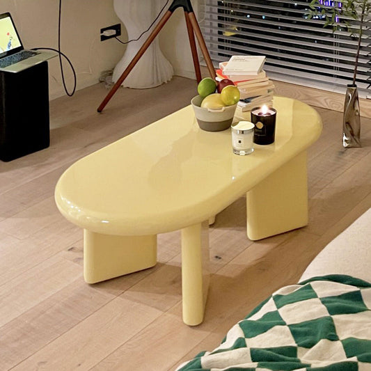 4 Legs Coffee Cocktail Table Wooden Oval Coffee or End Table Clearhalo 'Coffee & Accent Tables' 'Coffee Tables' 'coffee_tables' 'furn' 'furn_coffee_tables' 'Furniture' 'Living Room Furniture' 7475655