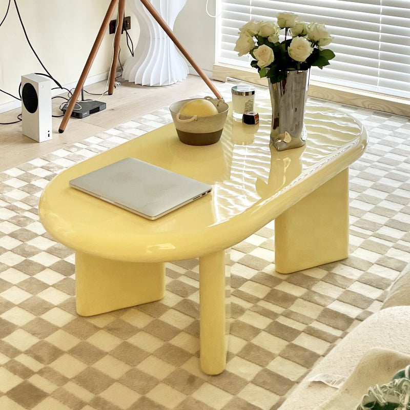 4 Legs Coffee Cocktail Table Wooden Oval Coffee or End Table Clearhalo 'Coffee & Accent Tables' 'Coffee Tables' 'coffee_tables' 'furn' 'furn_coffee_tables' 'Furniture' 'Living Room Furniture' 7475656