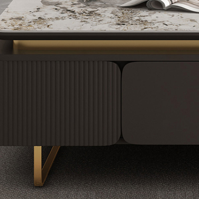 27" Wide Glam Cocktail Table Rectangle Stone Coffee Table with Drawer Clearhalo 'Coffee & Accent Tables' 'Coffee Tables' 'coffee_tables' 'furn' 'furn_coffee_tables' 'Furniture' 'Living Room Furniture' 7475685