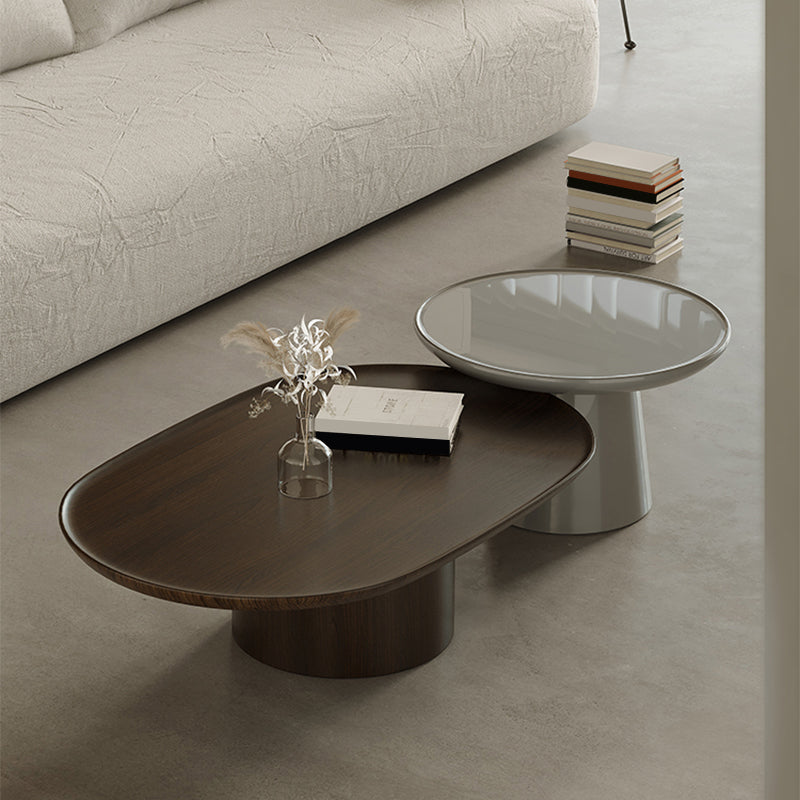 Table de cocktail contemporaine sur pied Table de cocktail basse en bois
