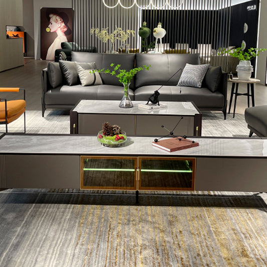 28" Wide Contemporary Cocktail Table White 4 Legs Stone Coffee Table Clearhalo 'Coffee & Accent Tables' 'Coffee Tables' 'coffee_tables' 'furn' 'furn_coffee_tables' 'Furniture' 'Living Room Furniture' 7475708