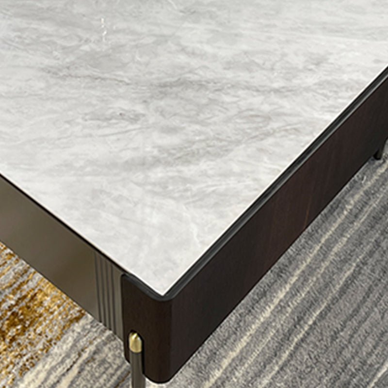 28" Wide Contemporary Cocktail Table White 4 Legs Stone Coffee Table Clearhalo 'Coffee & Accent Tables' 'Coffee Tables' 'coffee_tables' 'furn' 'furn_coffee_tables' 'Furniture' 'Living Room Furniture' 7475711