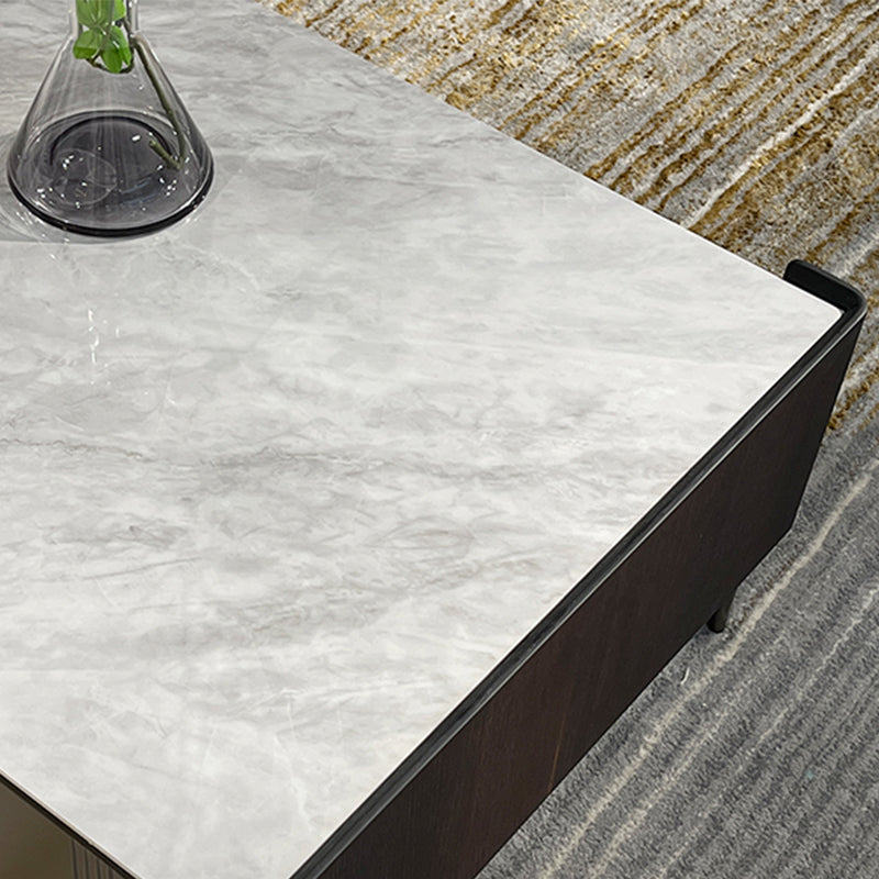 28" Wide Contemporary Cocktail Table White 4 Legs Stone Coffee Table Clearhalo 'Coffee & Accent Tables' 'Coffee Tables' 'coffee_tables' 'furn' 'furn_coffee_tables' 'Furniture' 'Living Room Furniture' 7475713