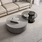 Round Coffee Table Modern Pedestal Nesting Coffee Table Set with 2 Drawers