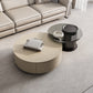 Round Coffee Table Modern Pedestal Nesting Coffee Table Set with 2 Drawers