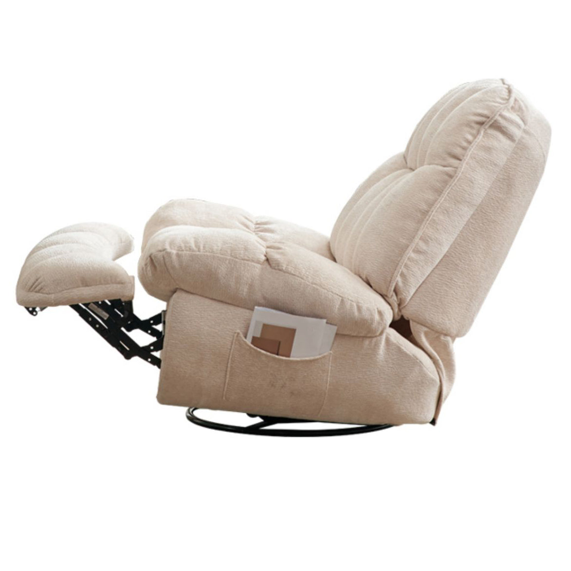 Contemporary Recliner Chair Swivel Rocker Metal Indoor Solid Color Side Pockets Clearhalo 'Chairs & Seating' 'furn' 'furn_recliners' 'Furniture' 'Living Room Furniture' 'Recliners' 7475767