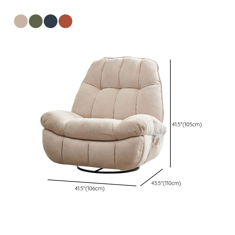 Contemporary Recliner Chair Swivel Rocker Metal Indoor Solid Color Side Pockets Clearhalo 'Chairs & Seating' 'furn' 'furn_recliners' 'Furniture' 'Living Room Furniture' 'Recliners' 7475768