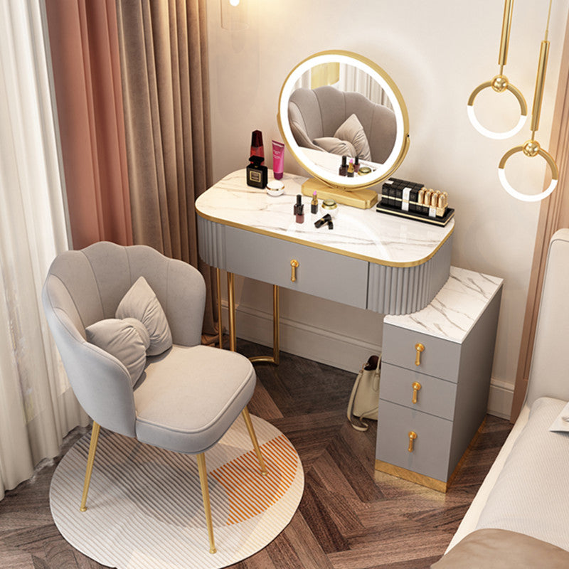 Glam Wood maquillador tocador de tocador escritorio de tocador de maquillaje con cajón