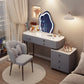 Glam Stone Make-up Vanity Dressing Bedroom Table Stool Set with Drawer