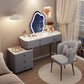 Glam Stone Make-up Vanity Dressing Bedroom Table Stool Set with Drawer