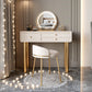 Glam Wood Vanity Dressing Table White Makeup Vanity Desk with Drawer
