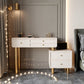 Glam Wood Vanity Dressing Table White Makeup Vanity Desk with Drawer