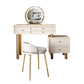 Glam Wood Vanity Dressing Table White Makeup Vanity Desk with Drawer
