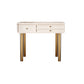 Glam Wood Vanity Dressing Table White Makeup Vanity Desk with Drawer