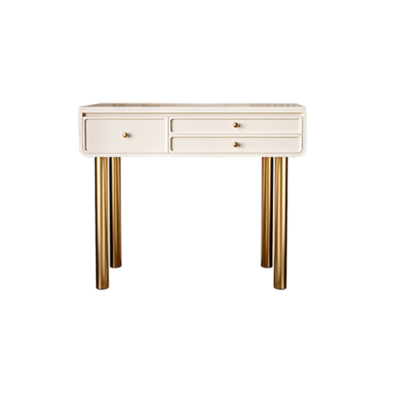 Glam Wood Vanity Dressing Table White Makeup Vanity Desk with Drawer