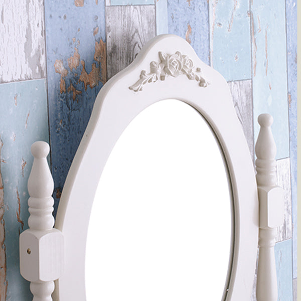 Contemporary Wood Vanity Dressing Table White Makeup Vanity Desk with Drawer