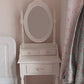Contemporary Wood Vanity Dressing Table White Makeup Vanity Desk with Drawer