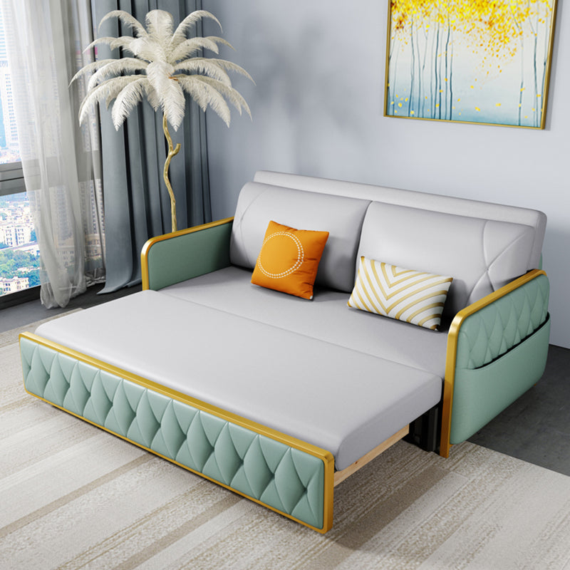 Divano a braccia quadrati letto in pelle in pelle glam cuscino pieghevole tornatore divano dormiente