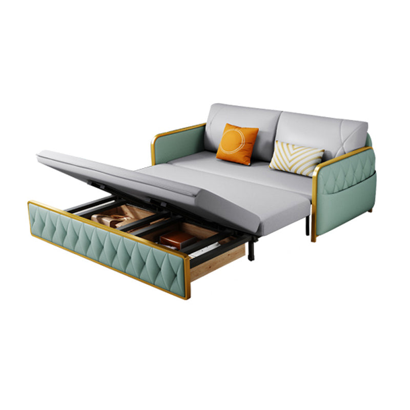 Divano a braccia quadrati letto in pelle in pelle glam cuscino pieghevole tornatore divano dormiente