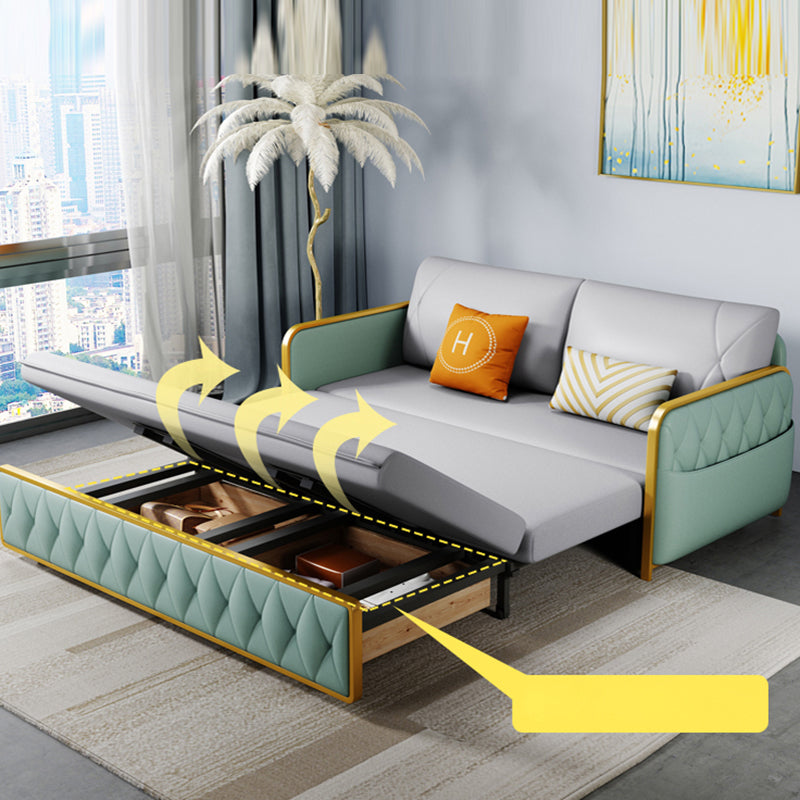 Divano a braccia quadrati letto in pelle in pelle glam cuscino pieghevole tornatore divano dormiente