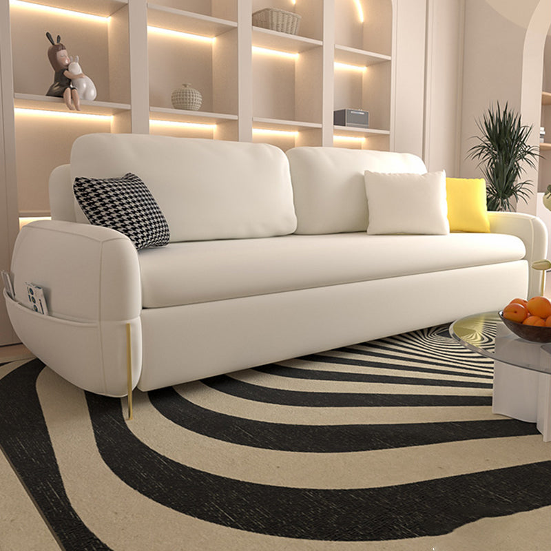 Faux Leather Sleeper Sofa Water Resistant Foldable Convertible Sofas Storage Not Included Clearhalo 'furn' 'furn_futons' 'Furniture' 'Futons & Daybeds' 'Futons' 'Living Room Furniture' 7476101