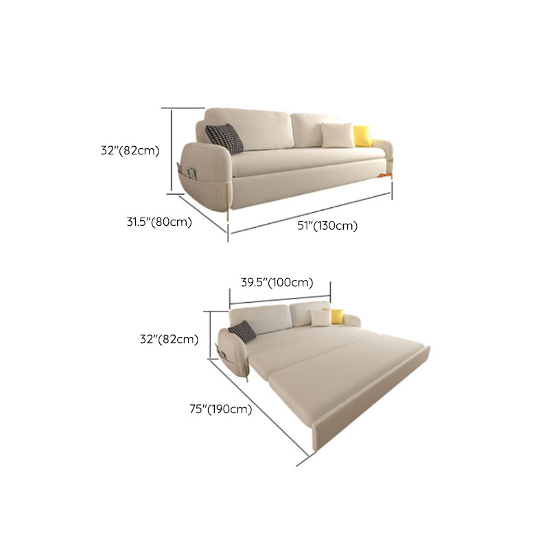 Faux Leather Sleeper Sofa Water Resistant Foldable Convertible Sofas Clearhalo 'furn' 'furn_futons' 'Furniture' 'Futons & Daybeds' 'Futons' 'Living Room Furniture' 7476107