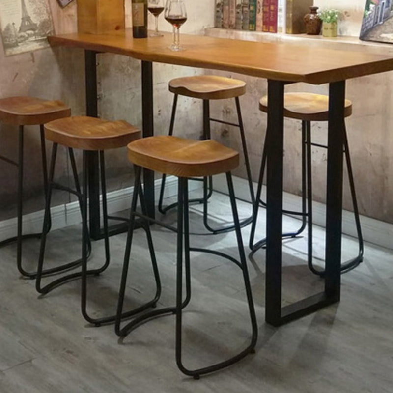 Industrial Style Solid Wood Pub Dining Set 1/2/4/6 Pcs Rectangular Pub Set for Home Clearhalo 'Bar Furniture' 'furn' 'furn_home_bar_bar_sets' 'Furniture' 'Home Bars & Bar Sets' 'home_bar_bar_sets' 'Kitchen & Dining Furniture' 7476659