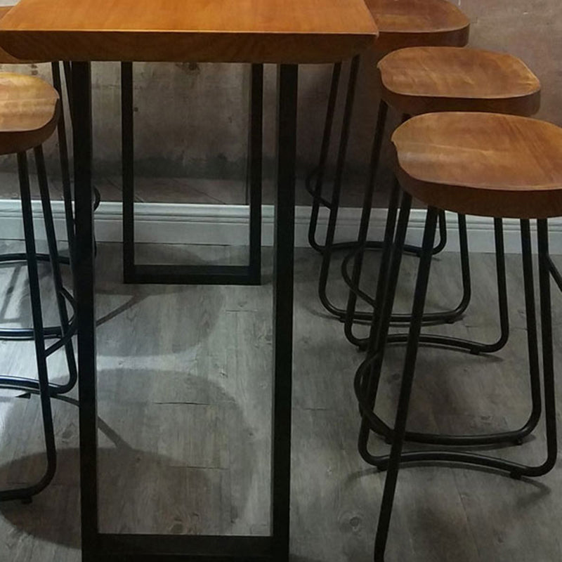 Industrial Style Solid Wood Pub Dining Set 1/2/4/6 Pcs Rectangular Pub Set for Home Clearhalo 'Bar Furniture' 'furn' 'furn_home_bar_bar_sets' 'Furniture' 'Home Bars & Bar Sets' 'home_bar_bar_sets' 'Kitchen & Dining Furniture' 7476667