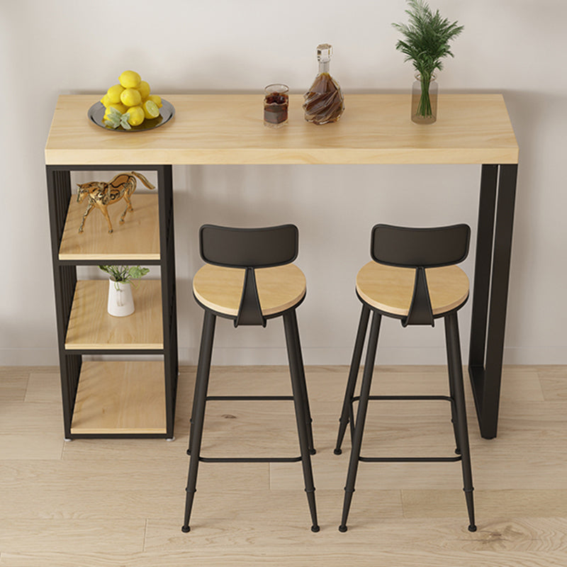 Juego de mesa de bar rectangular moderno, juego de mesa de bar de madera maciza de 1/2/3 piezas