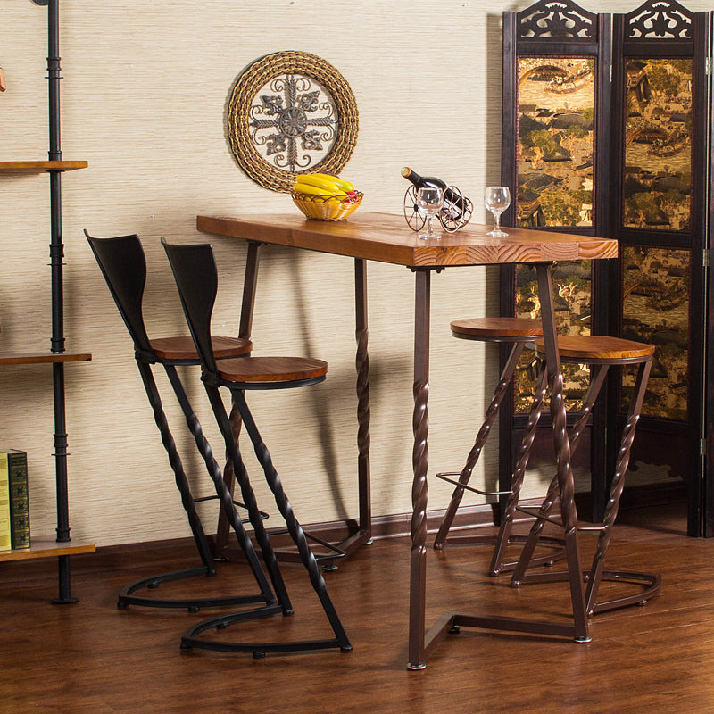 Industrial Style Solid Wood Pub Dining Set 1/2/5 Pcs Rectangular Pub Set for Home Clearhalo 'Bar Furniture' 'furn' 'furn_home_bar_bar_sets' 'Furniture' 'Home Bars & Bar Sets' 'home_bar_bar_sets' 'Kitchen & Dining Furniture' 7476699