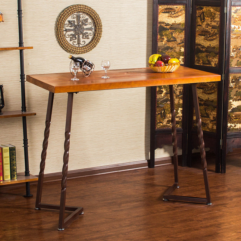 Industrial Style Solid Wood Pub Dining Set 1/2/5 Pcs Rectangular Pub Set for Home Clearhalo 'Bar Furniture' 'furn' 'furn_home_bar_bar_sets' 'Furniture' 'Home Bars & Bar Sets' 'home_bar_bar_sets' 'Kitchen & Dining Furniture' 7476703